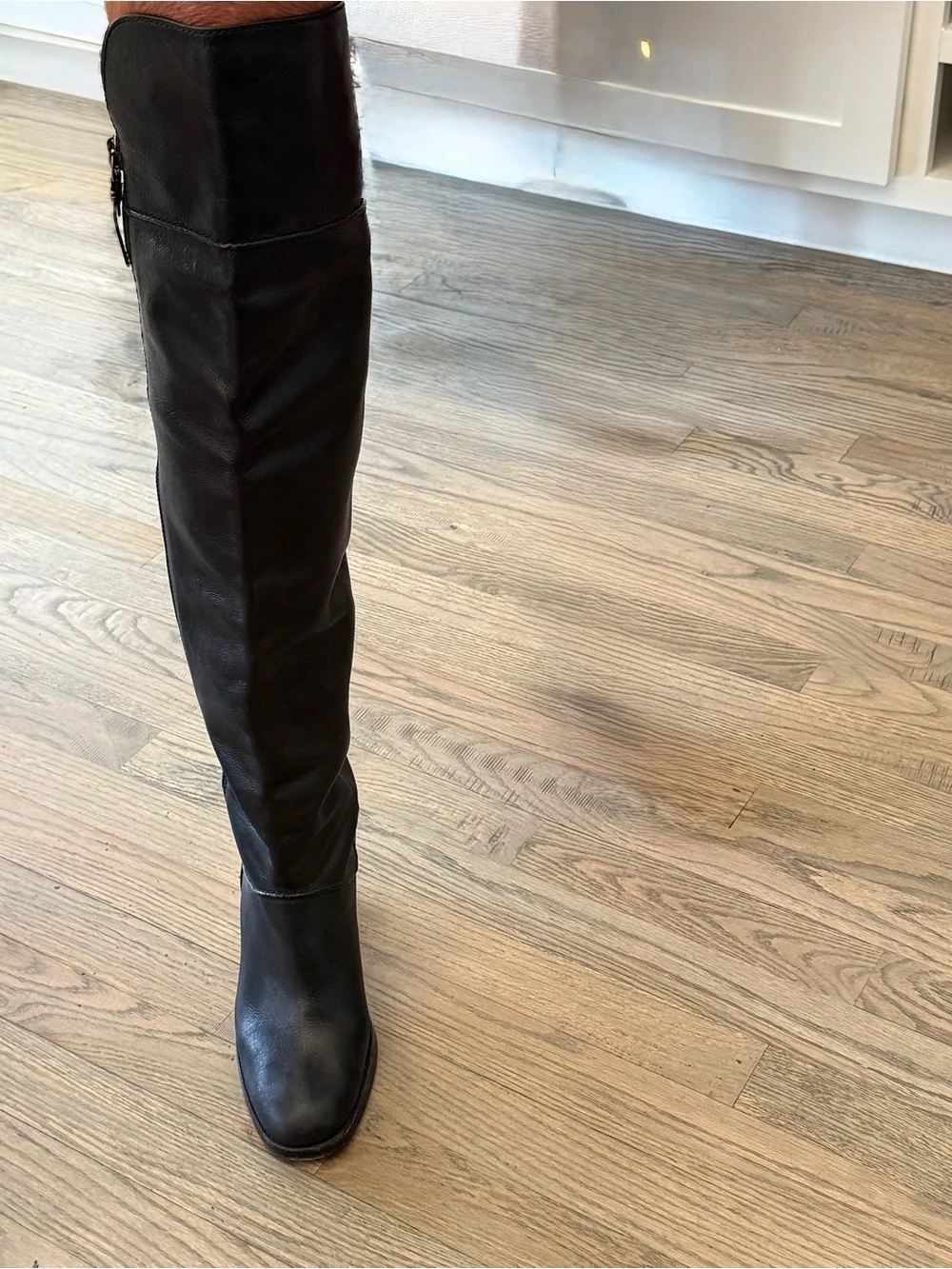 Via Spiga Black Over-the-Knee Leather Boots